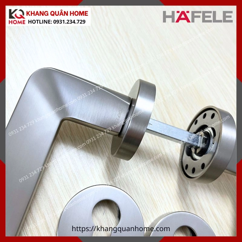 Hình thực tế Khóa Tay Nắm Cửa DIY Set D Hafele 499.63.624 Nickel Mờ