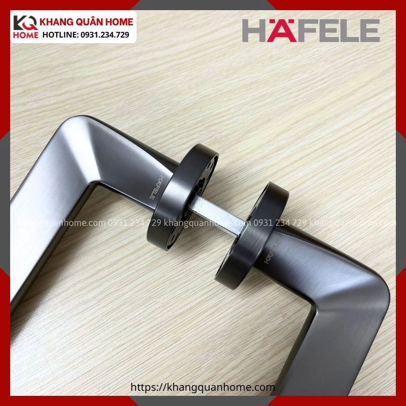 Hình Thực Tế Khóa Tay Nắm Cửa DIY Set D Hafele 499.63.626  Ánh Kim Súng