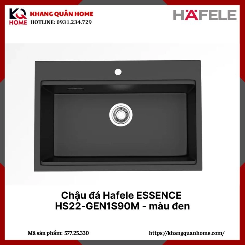 Chậu đá Hafele ESSENCE HS22-GEN1S90M - Màu đen - 577.25.330