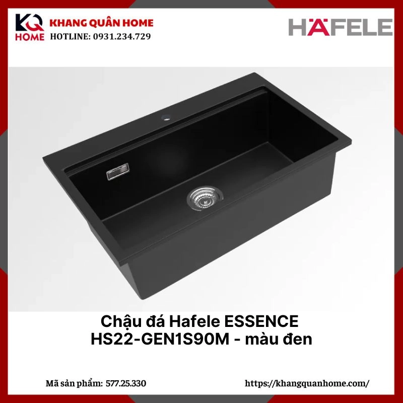 Chậu đá Hafele ESSENCE HS22-GEN1S90M - Màu đen - 577.25.330