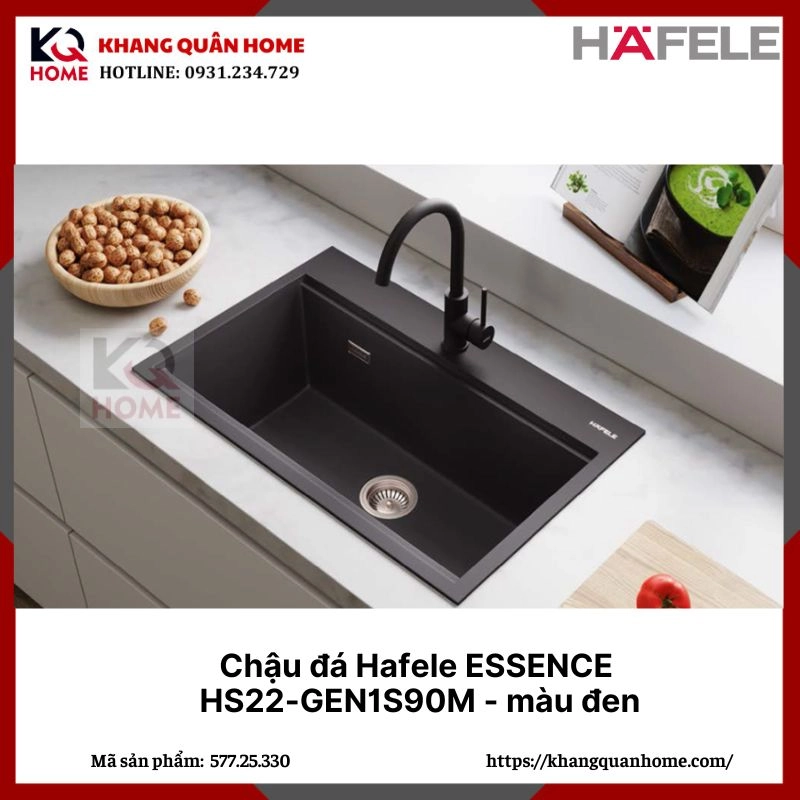 Chậu đá Hafele ESSENCE HS22-GEN1S90M - Màu đen - 577.25.330