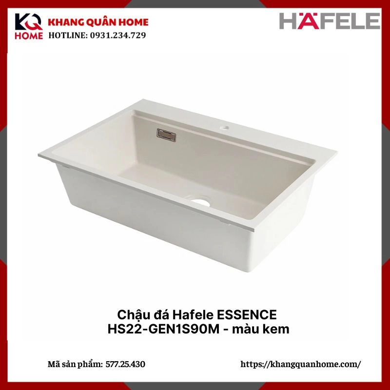 Chậu đá Hafele ESSENCE HS22-GEN1S90M - Màu Kem Trắng - 577.25.430