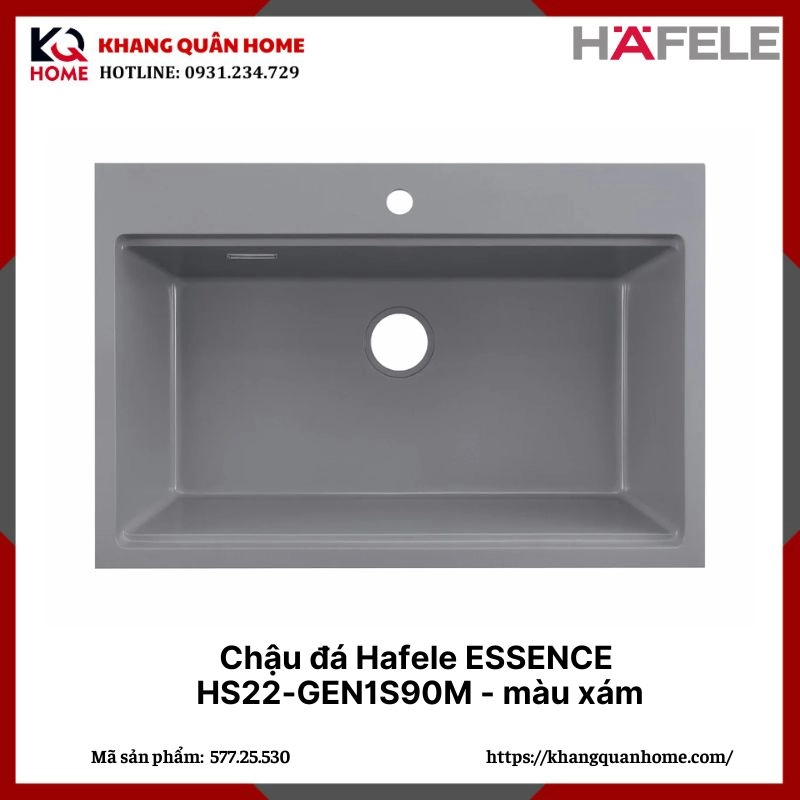 Chậu đá Hafele ESSENCE HS22-GEN1S90M - Màu xám - 577.25.530