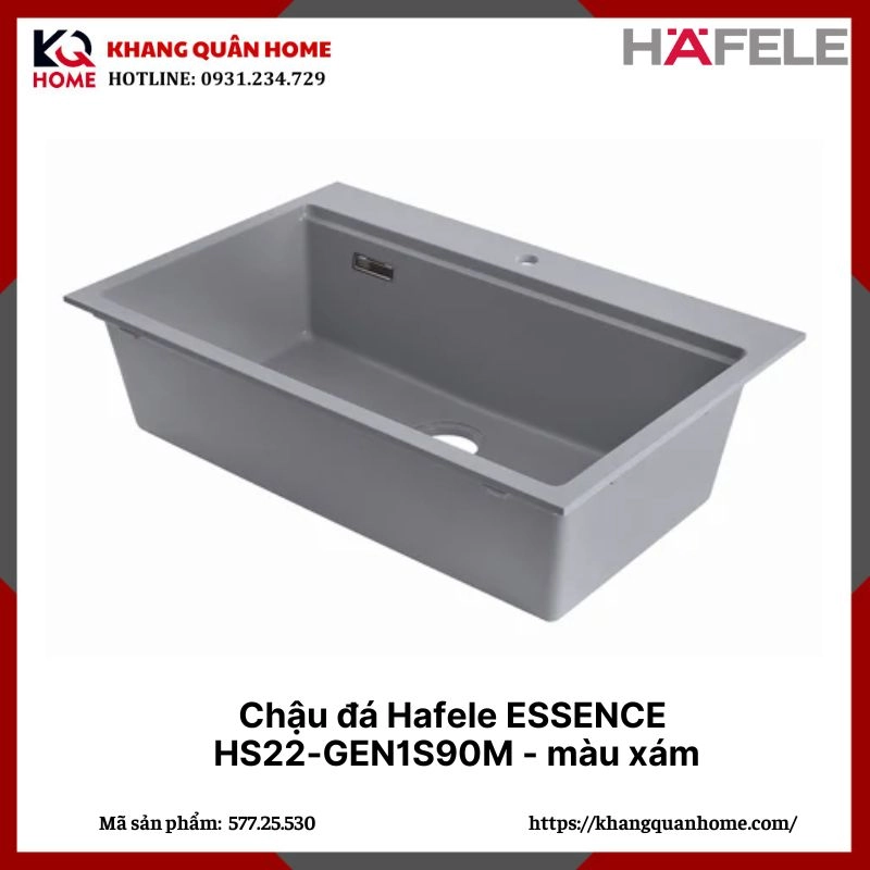 Chậu đá Hafele ESSENCE HS22-GEN1S90M - Màu xám - 577.25.530