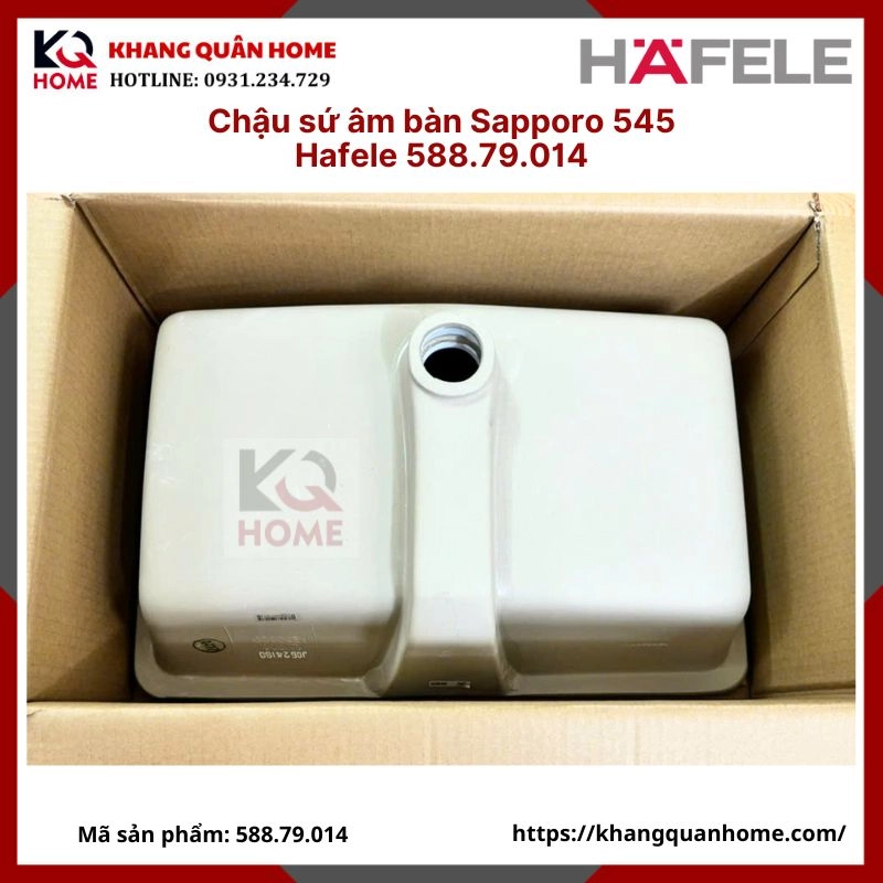 Chậu sứ âm bàn Sapporo 545 Hafele 588.79.014