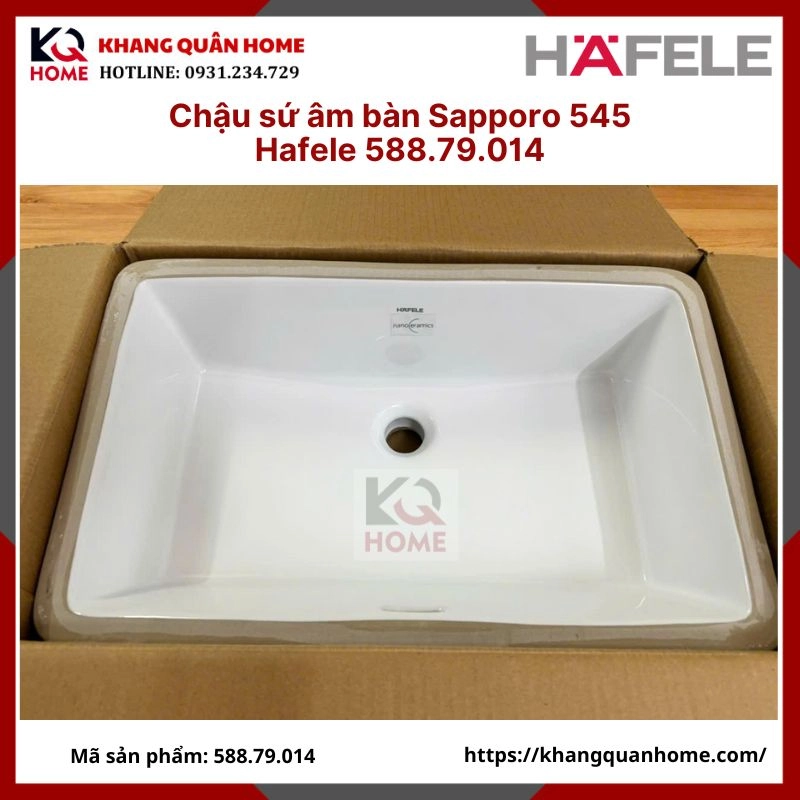 Chậu sứ âm bàn Sapporo 545 Hafele 588.79.014