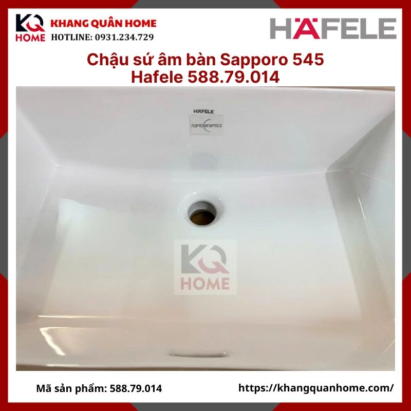 Chậu sứ âm bàn Sapporo 545 Hafele 588.79.014