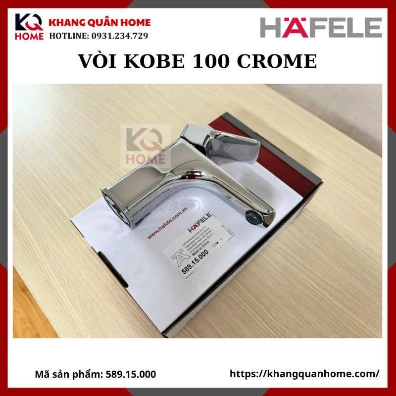 Vòi lavabo Hafele Kobe 100 chrome nóng lạnh 589.15.000