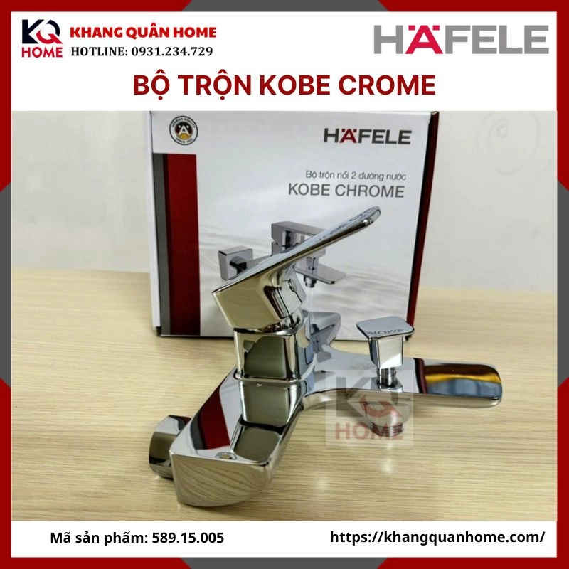 Bộ trộn nổi Kobe chrome Hafele 2 đường nước  589.15.005