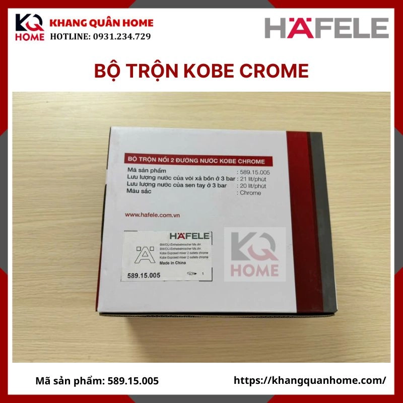 Bộ trộn nổi Kobe chrome Hafele 2 đường nước  589.15.005