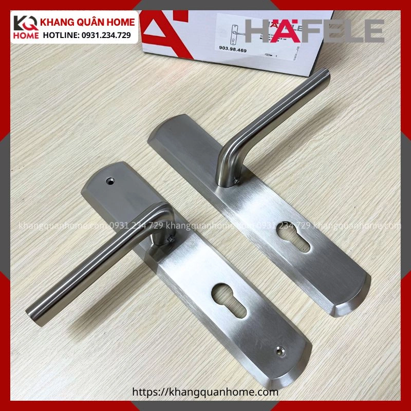 Hình Thực Tế Tay Nắm Gạt Cửa Chính Đế Dài Hafele 903.98.469