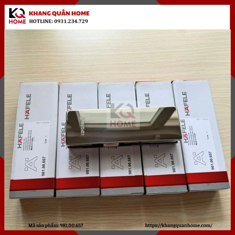  Hình Thực Tế Kẹp Kính Trên Hafele Inox Bóng 981.00.657