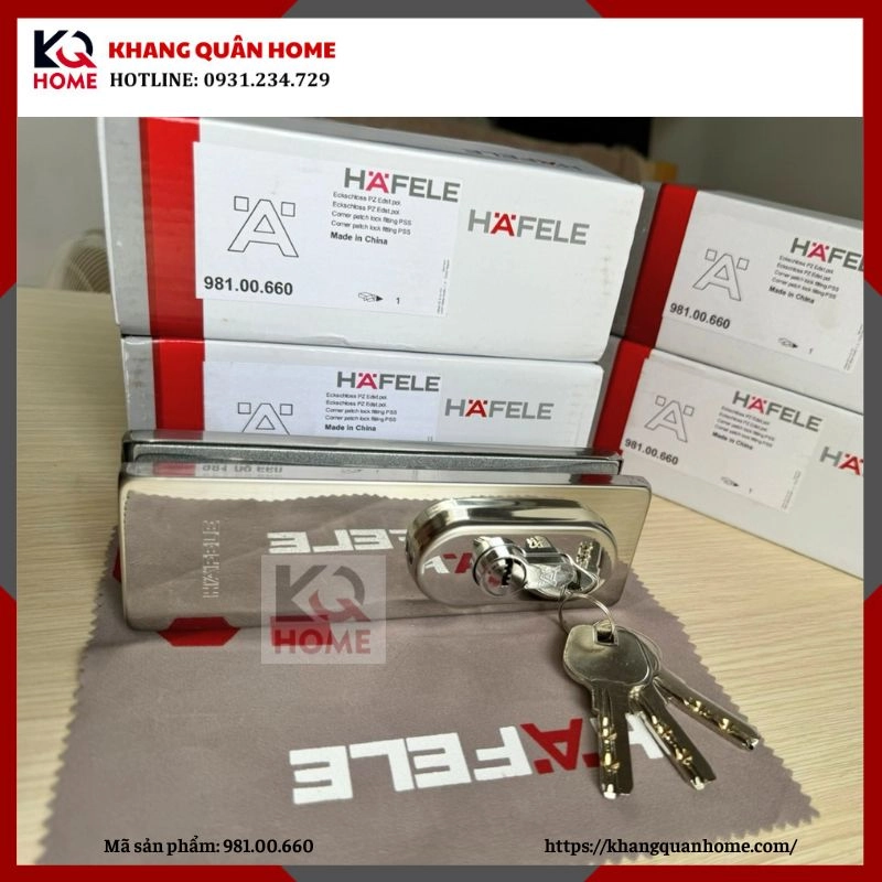 Khóa Kẹp Chân Kính Inox Bóng Hafele 981.00.660
