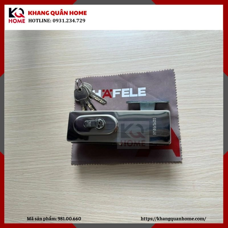 Khóa Kẹp Chân Kính Inox Bóng Hafele 981.00.660
