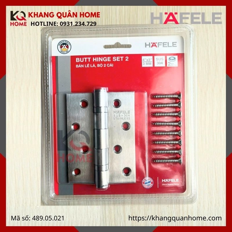 Bản Lề Lá 2 Vòng Bi 70Kg Hafele 489.05.021