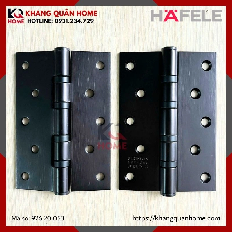 BẢN LỀ LÁ 4 VÒNG BI 80KG HAFELE MÀU ĐEN 926.20.053