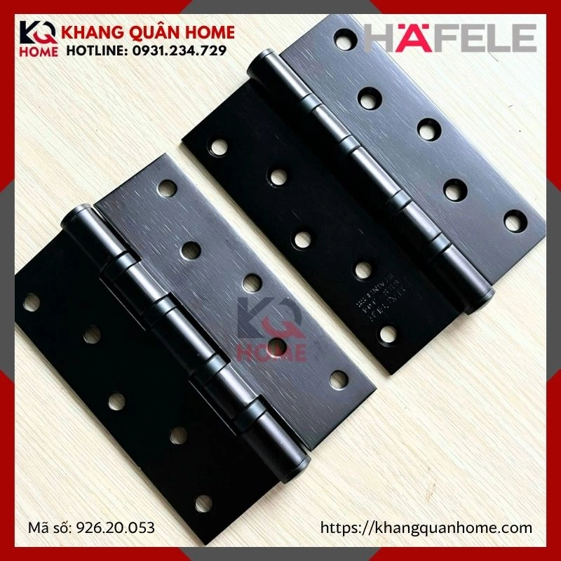 BẢN LỀ LÁ 4 VÒNG BI 80KG HAFELE MÀU ĐEN 926.20.053