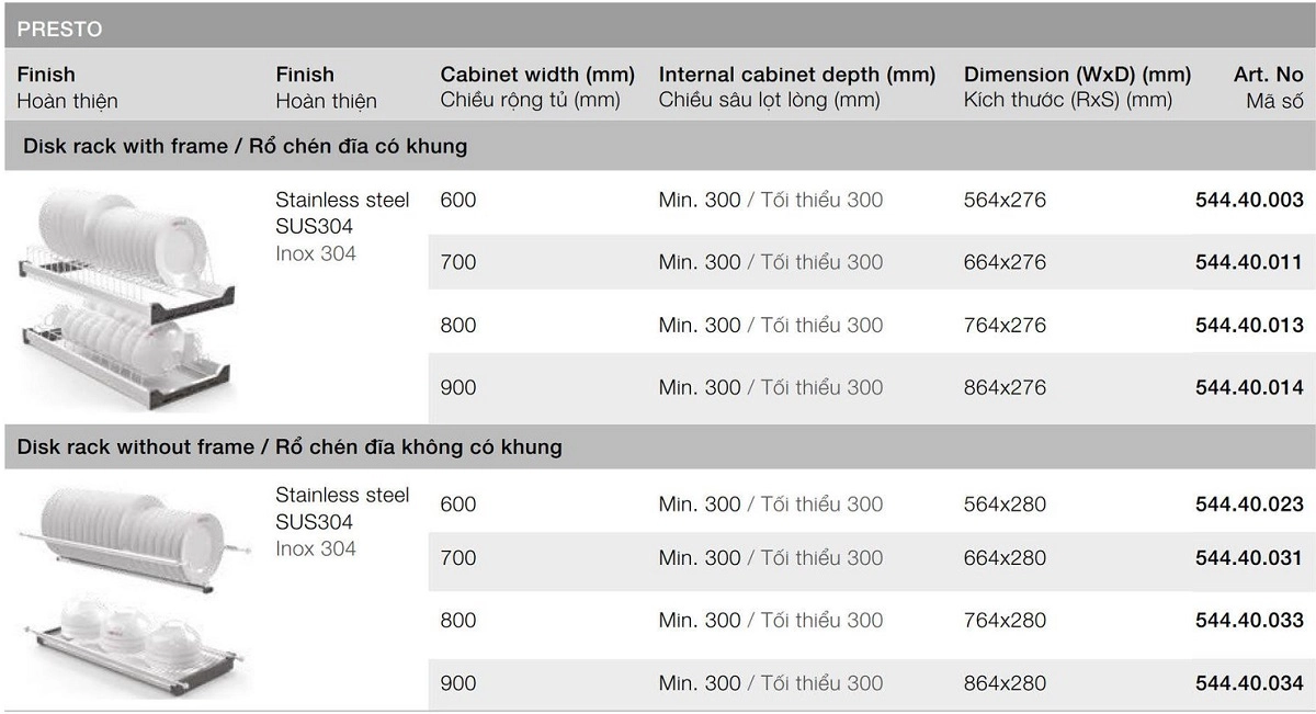 Rổ chén đĩa cố định Hafele