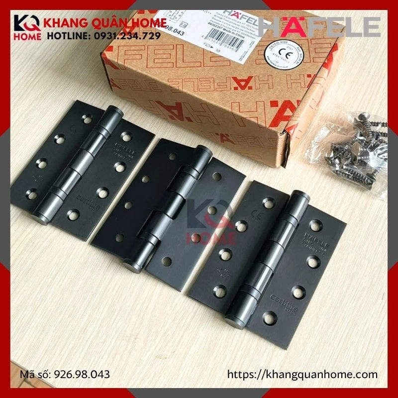Bản Lề Lá 2 Vòng Bi 120Kg Màu Đen Hafele 926.98.043