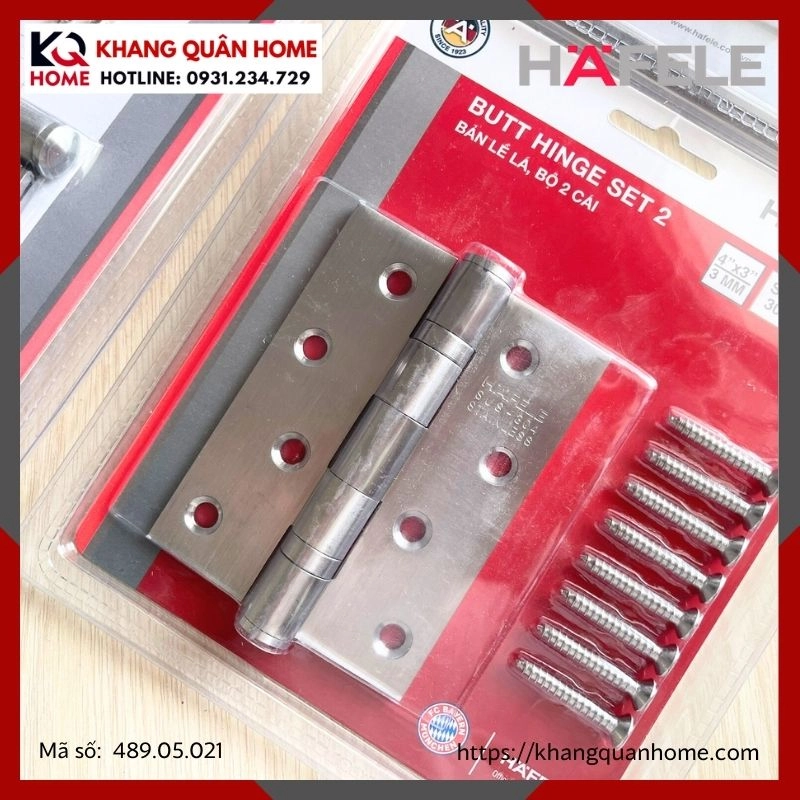 BẢN LỀ LÁ 2 VÒNG BI 70KG HAFELE 489.05.021