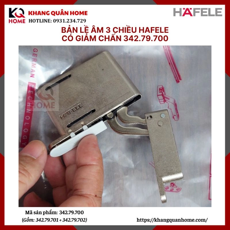 Bản lề âm 3 chiều Hafele 342.79.700 màu inox
