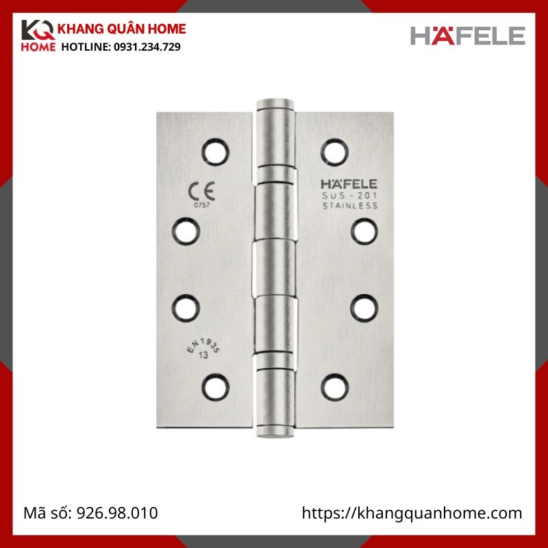  Bản lề lá Hafele DHB 2122 cho cửa phẳng 80kg 926.98.010