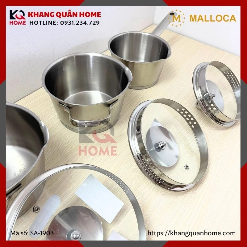 BỘ NỒI INOX 6 MÓN MALLOCA SA-1903