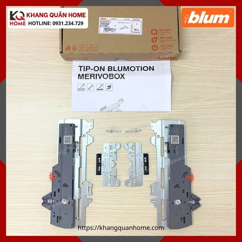 PHỤ KIỆN NHẤN MỞ ĐÓNG GIẢM CHẤN TIP-ON BLUMOTION CHO MERIVOBOX L3 15-40KG T60H4540 5586120