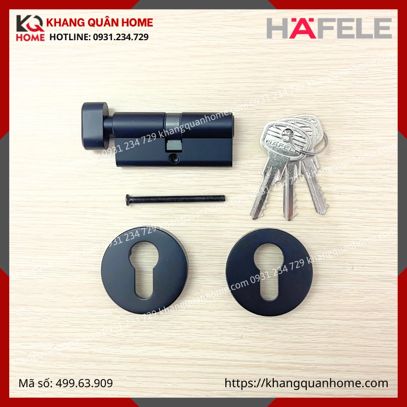 Bộ khóa cửa phòng DIY Hafele set B màu đen 499.63.909