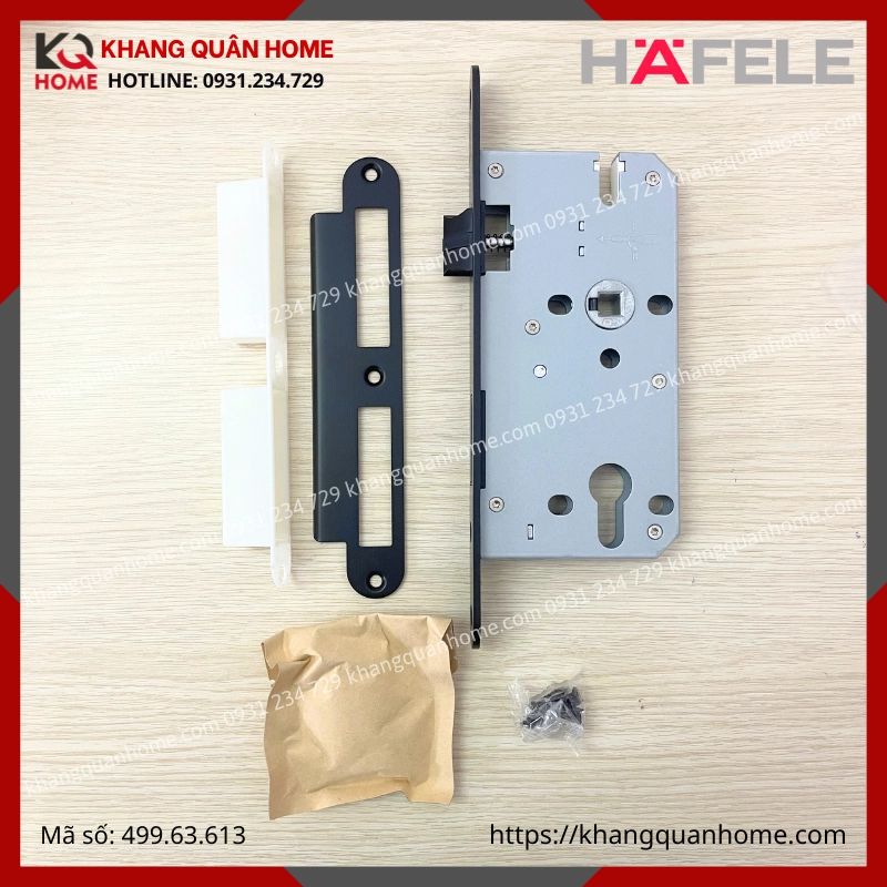 Bộ khóa Cửa Vệ Sinh DIY Hafele set B màu đen 499.63.613