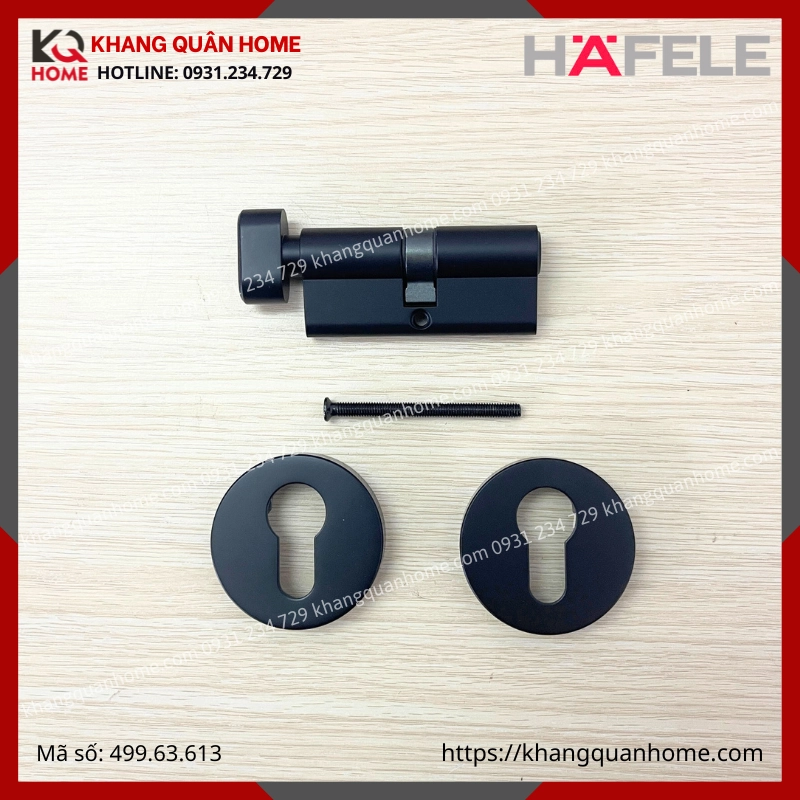 Bộ khóa Cửa Vệ Sinh DIY Hafele set B màu đen 499.63.613