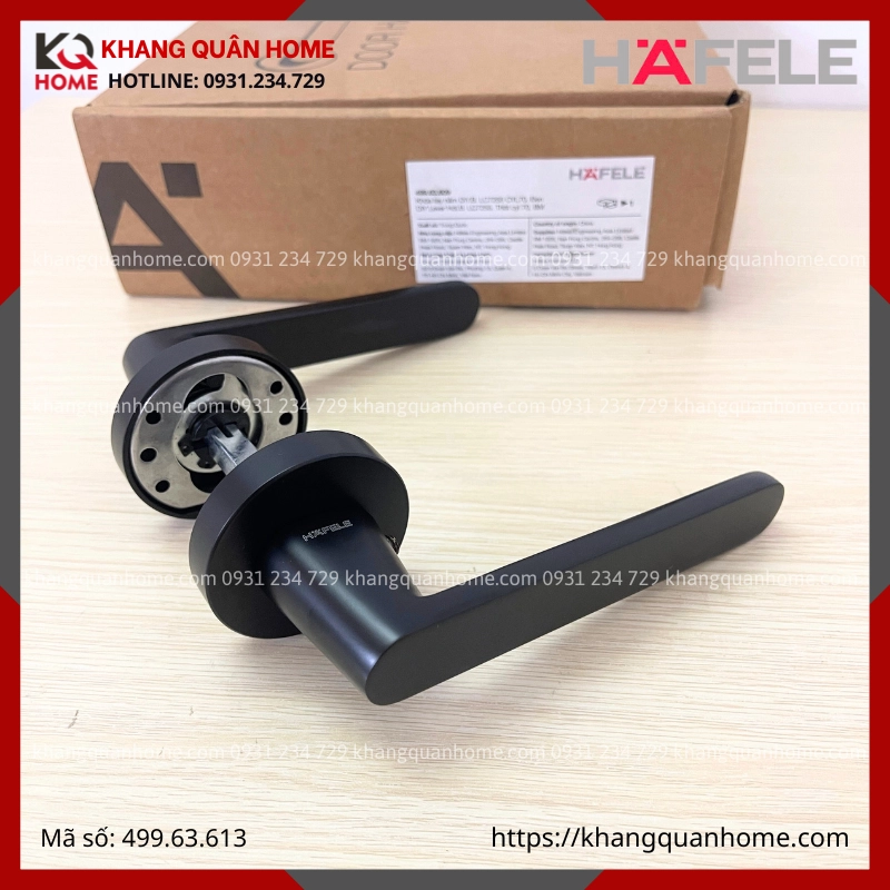 Bộ khóa Cửa Vệ Sinh DIY Hafele set B màu đen 499.63.613