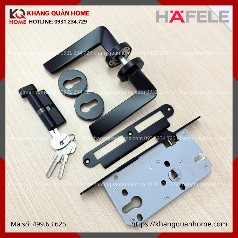  Bộ khóa tay nắm DIY Hafele set D màu đen 499.63.625