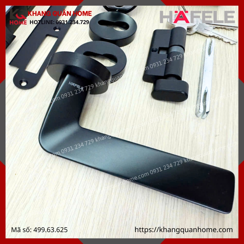 Bộ khóa tay nắm DIY Hafele set D màu đen 499.63.625