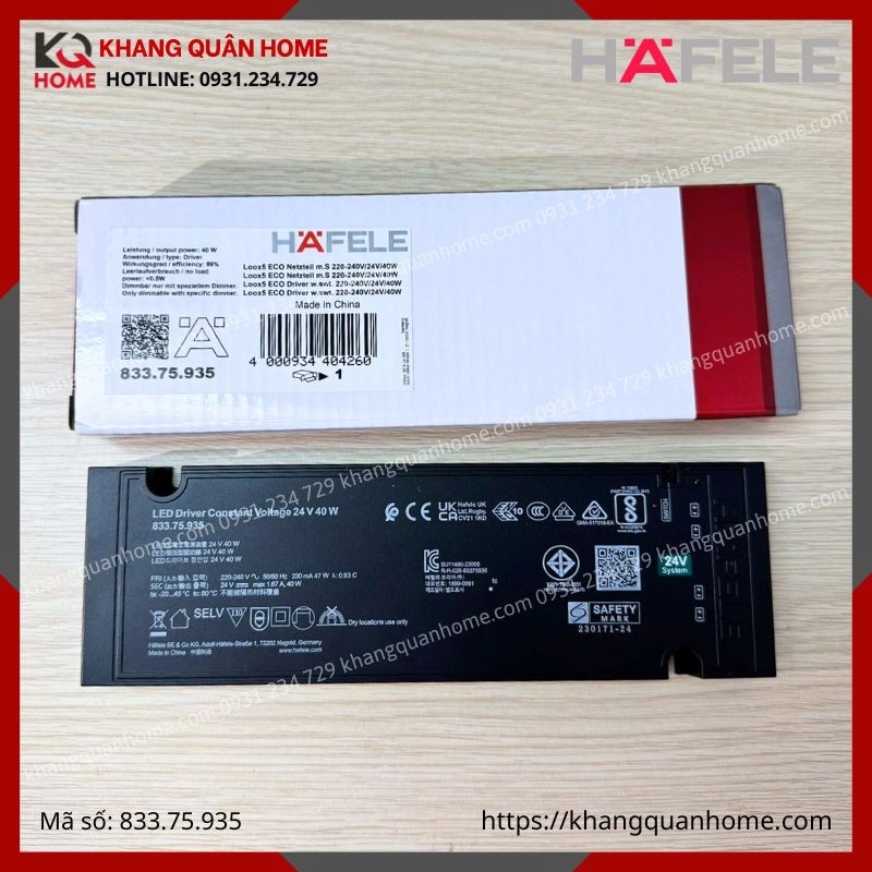BIẾN ĐIỆN NGUỒN (ADAPTER) 24V-40W HAFELE LED LOOX5- 833.75.935