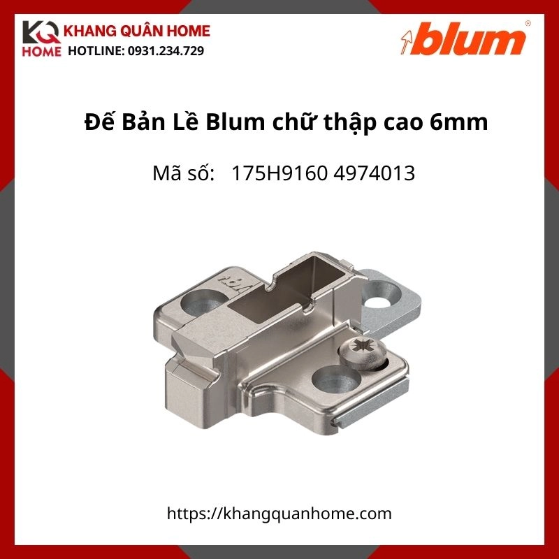Đế Bản Lề Blum chữ thập 175H9160 4974013 cao 6mm