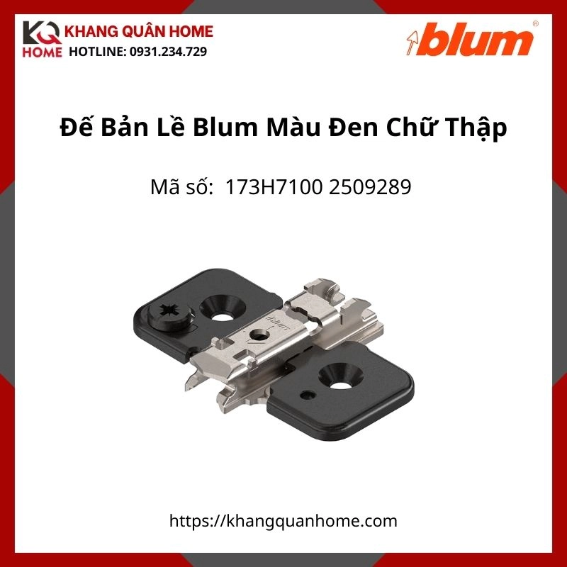 Đế Bản Lề Blum Màu Đen Chữ Thập, 173H7100, 2509289 Có Điều Chỉnh Chiều Cao