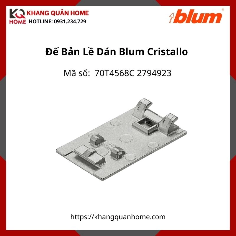 Đế Bản Lề Dán Blum 70T4568C 2794923 Cristallo