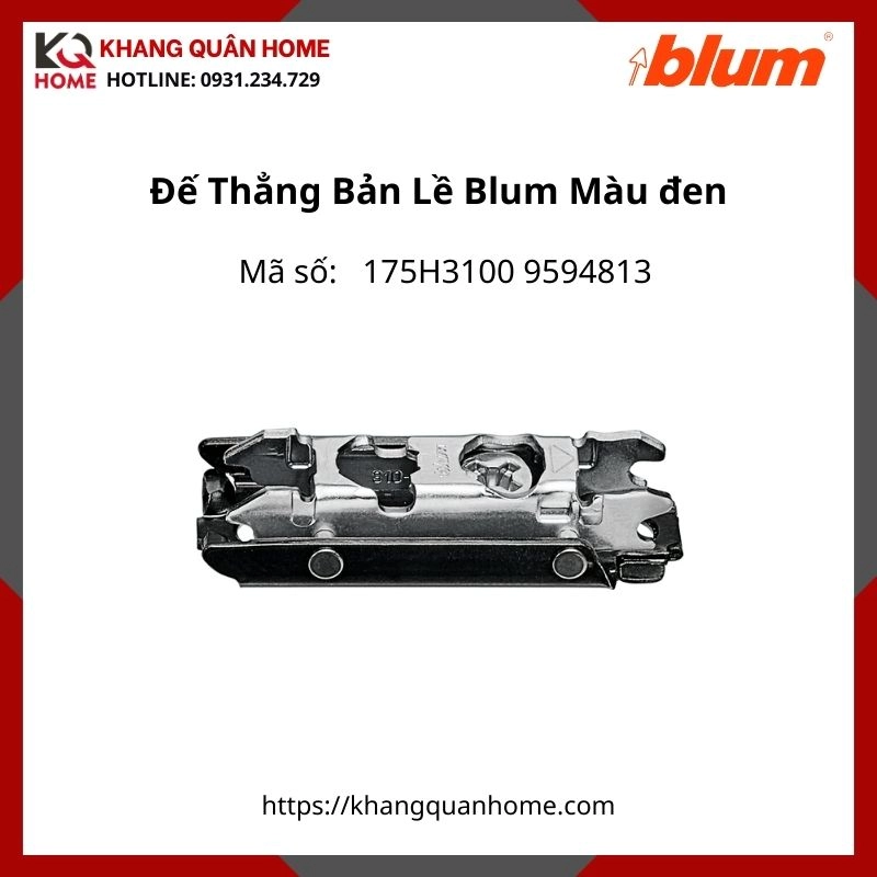 Đế Thẳng Bản Lề Blum 175H3100 9594813 Màu đen
