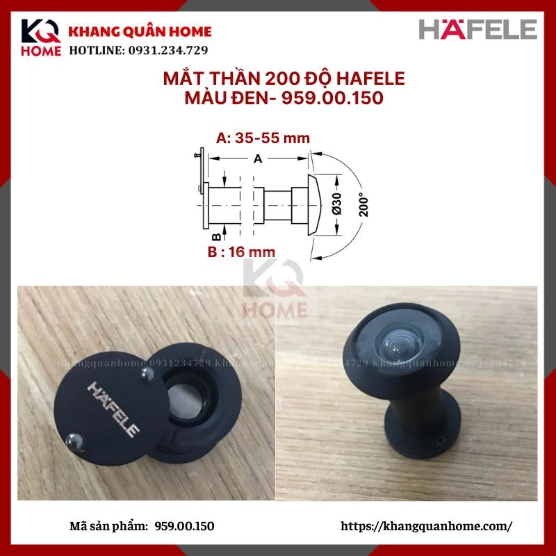 Chặn Cửa Nam Châm Màu Đen Hafele 959.00.150