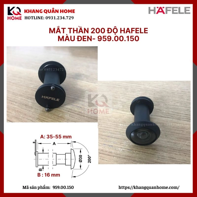 Chặn Cửa Nam Châm Màu Đen Hafele 959.00.150