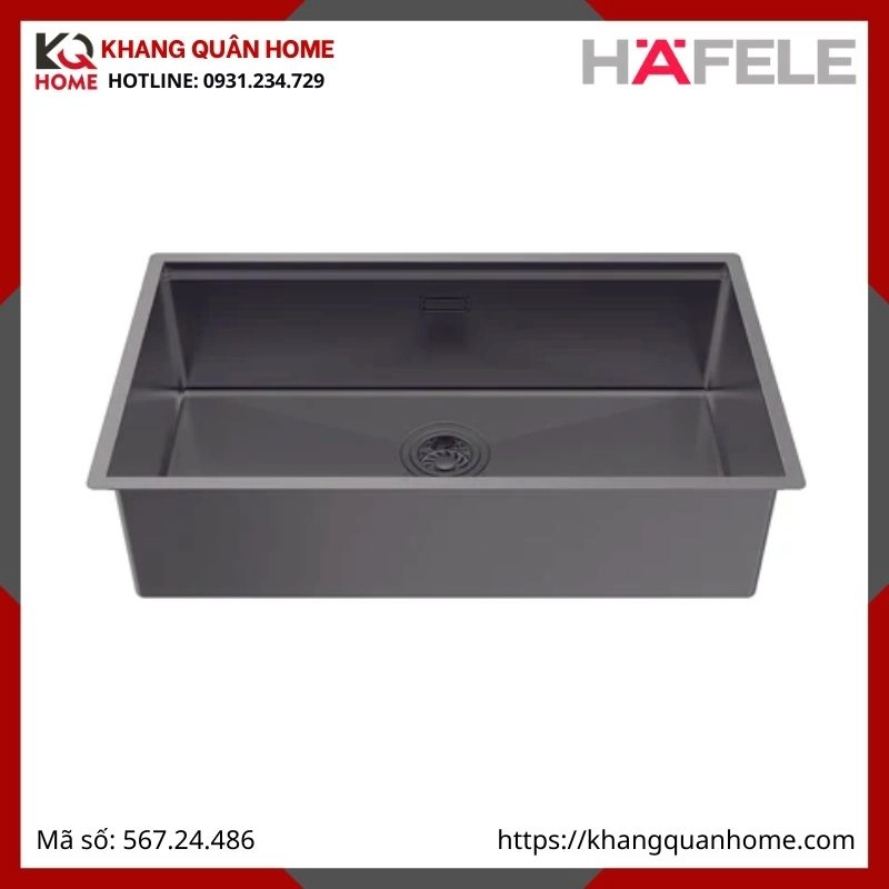 Chậu Inox Hafele Màu Titan HS25-SSN1S-7644 567.24.486