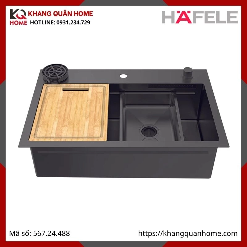 Chậu Rửa Inox Hafele Màu Titan WF R10 HS25-SSN1S-8052 567.24.488