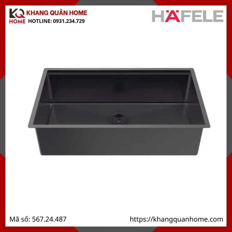 Chậu Inox Hafele Màu Đen HS25-SSN1S-7644 567.24.487