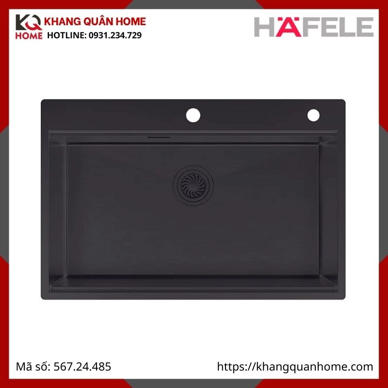 Chậu Rửa Inox Hafele Màu Đen 567.24.485 WS R10 HS25-SSN1S-7650