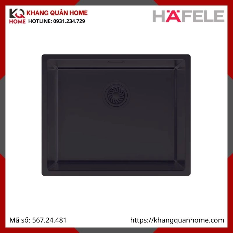 Chậu Inox Hafele Màu Đen R10 HS25-SSN1S-540 567.24.481