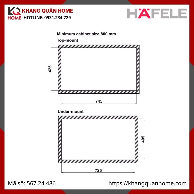 Chậu Inox Hafele Màu Titan HS25-SSN1S-7644 567.24.486