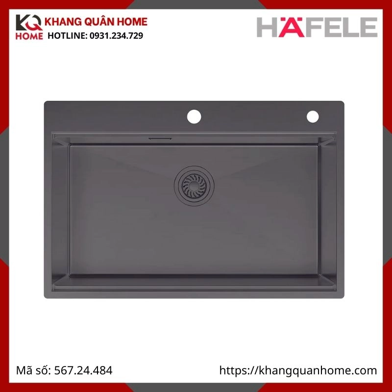 Chậu Rửa Inox Hafele Màu Titan 567.24.484 WS R10 HS25-SSN1S-7650 