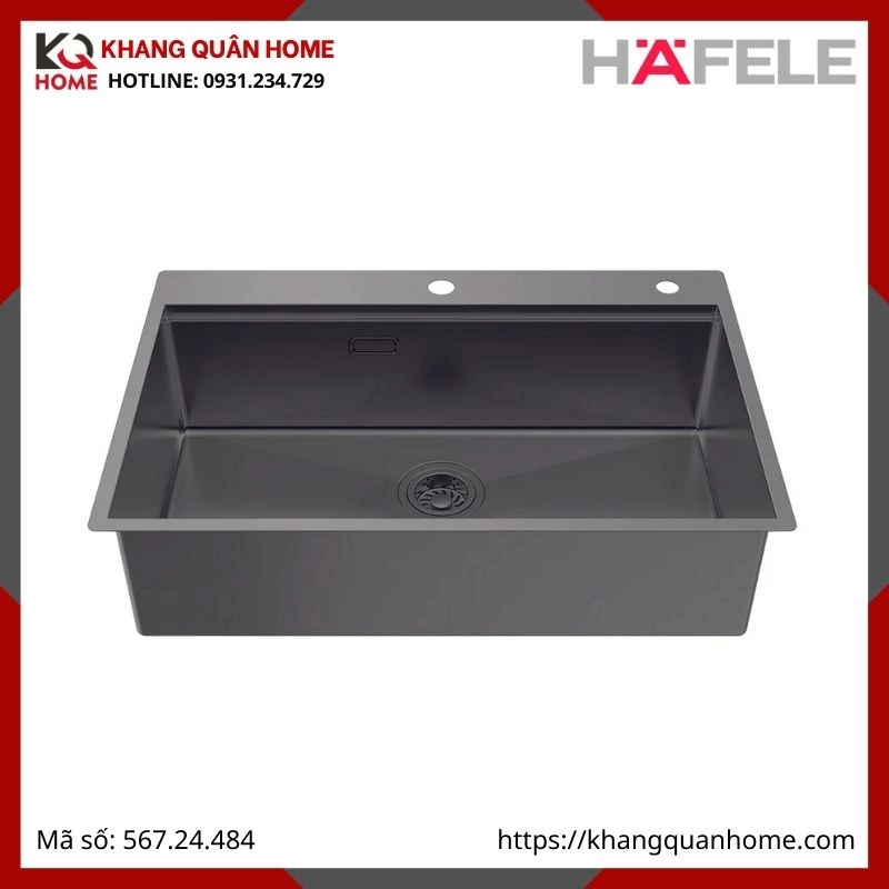 Chậu Rửa Inox Hafele Màu Titan 567.24.484 WS R10 HS25-SSN1S-7650
