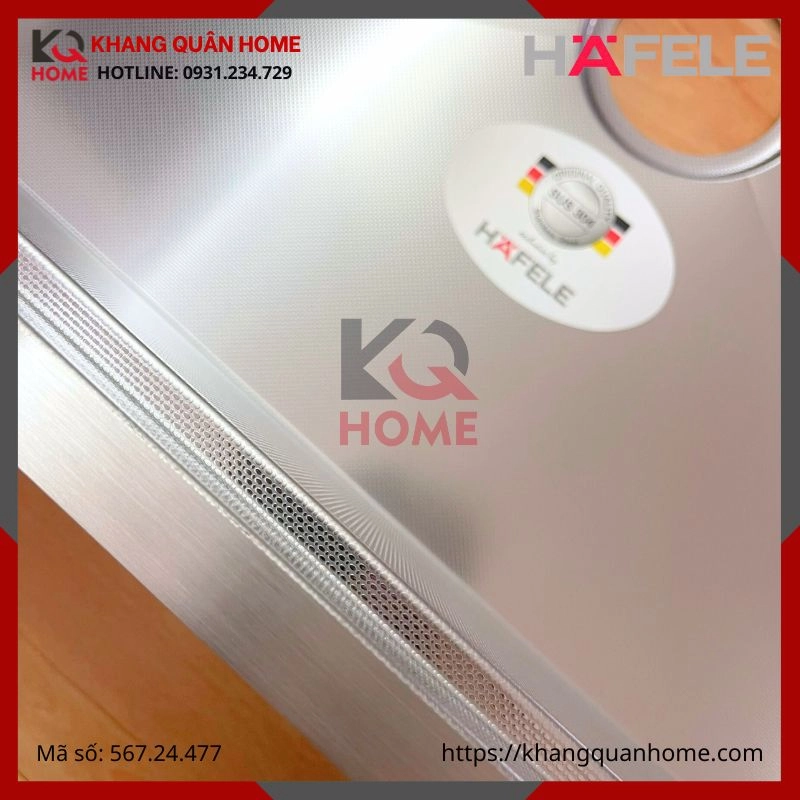 Hình thực tế Chậu rửa chén inox WS R0 HS24-SSN1S-8644_SILVER Hafele 567.24.477